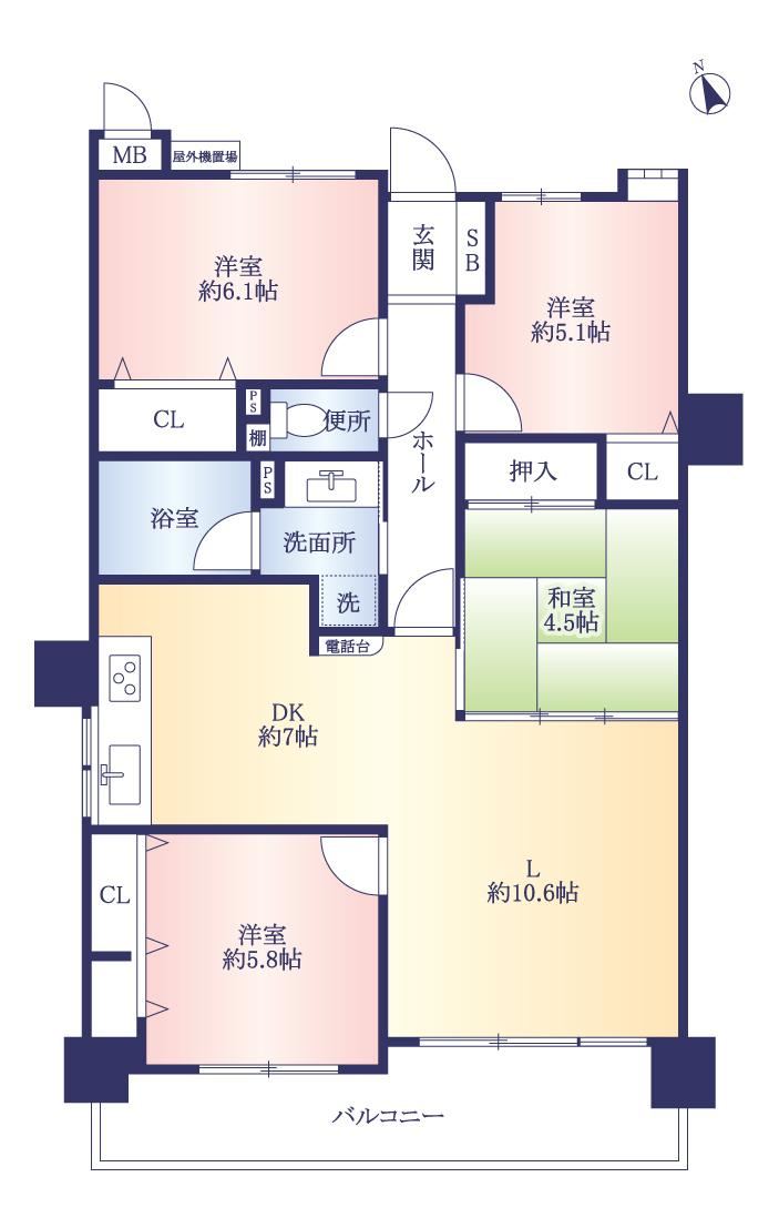 4LDK apartment in Kurume, Fukuoka - Photo 1