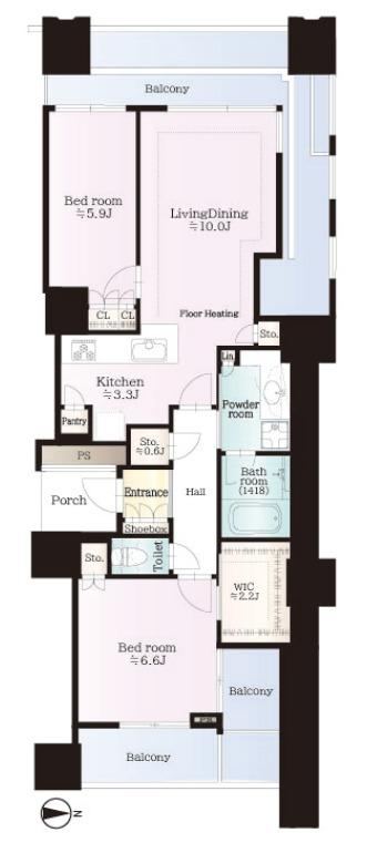 2LDK apartment in Minato Ward, Tokyo - Photo 1