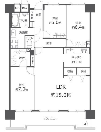 3LDK apartment in Naka Ward, Hiroshima - Photo 1