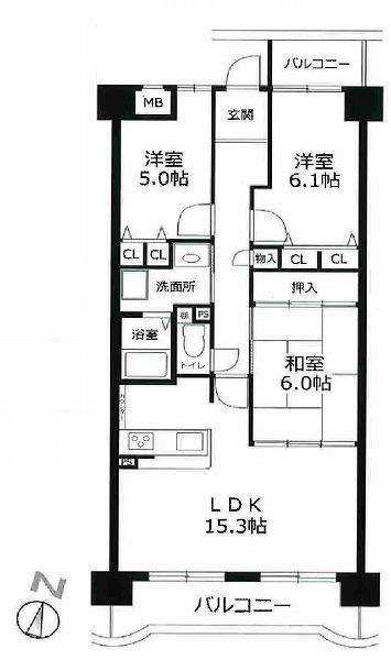 3LDK apartment in Tarumi Ward, Kobe, Hyogo - Photo 1