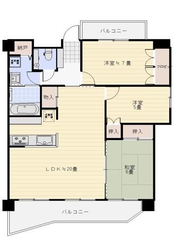 3LDK apartment in Higashi Ward, Hiroshima - Photo 1