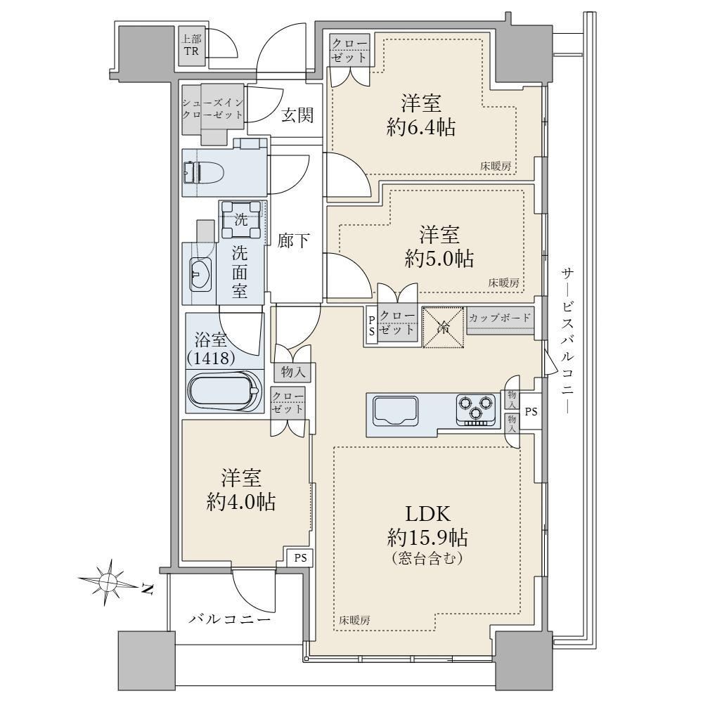 3LDK apartment in Shinagawa Ward, Tokyo - Photo 1