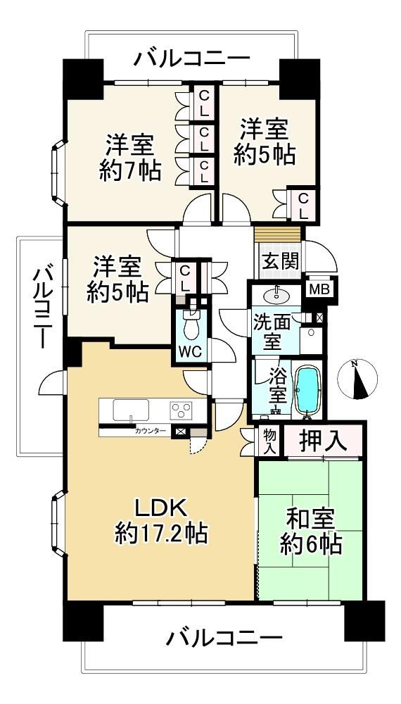 4LDK apartment in Nishi Ward, Fukuoka - Photo 1