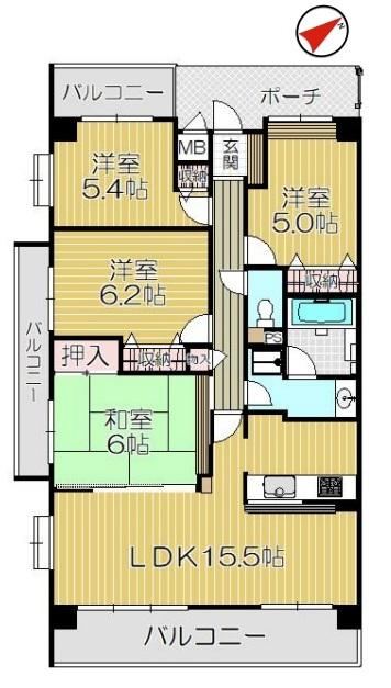 4LDK apartment in Nishinomiya, Hyogo - Photo 1