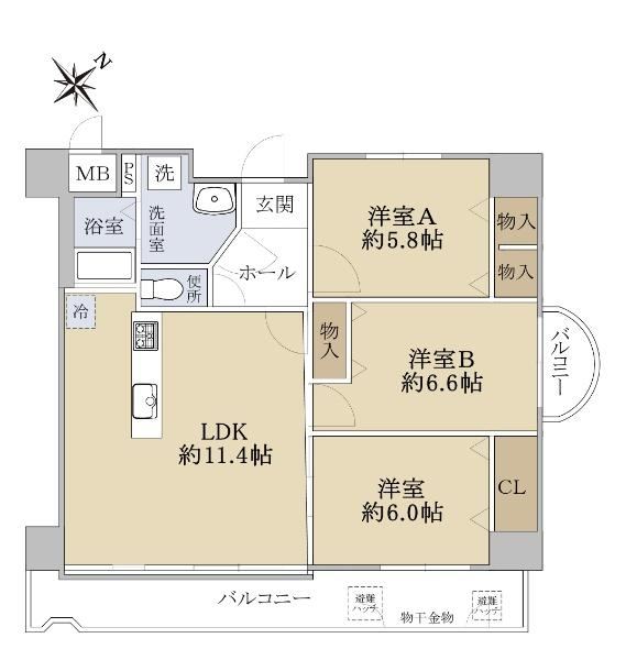 3LDK apartment in Izumi, Osaka - Photo 1
