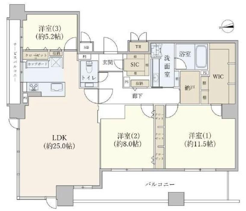 3LDK apartment in Chuo Ward, Osaka - Photo 1