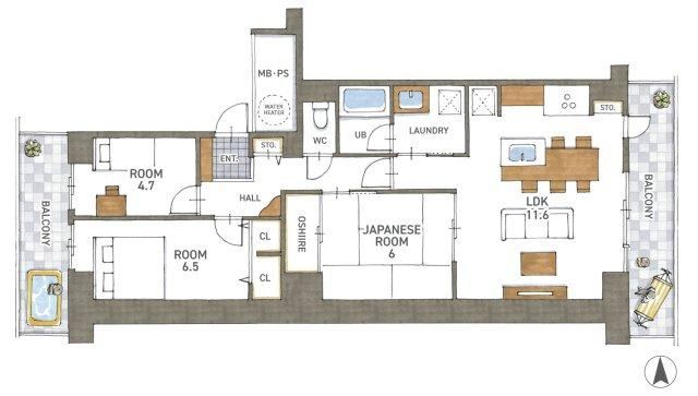 3LDK apartment in Otsu, Shiga - Photo 1