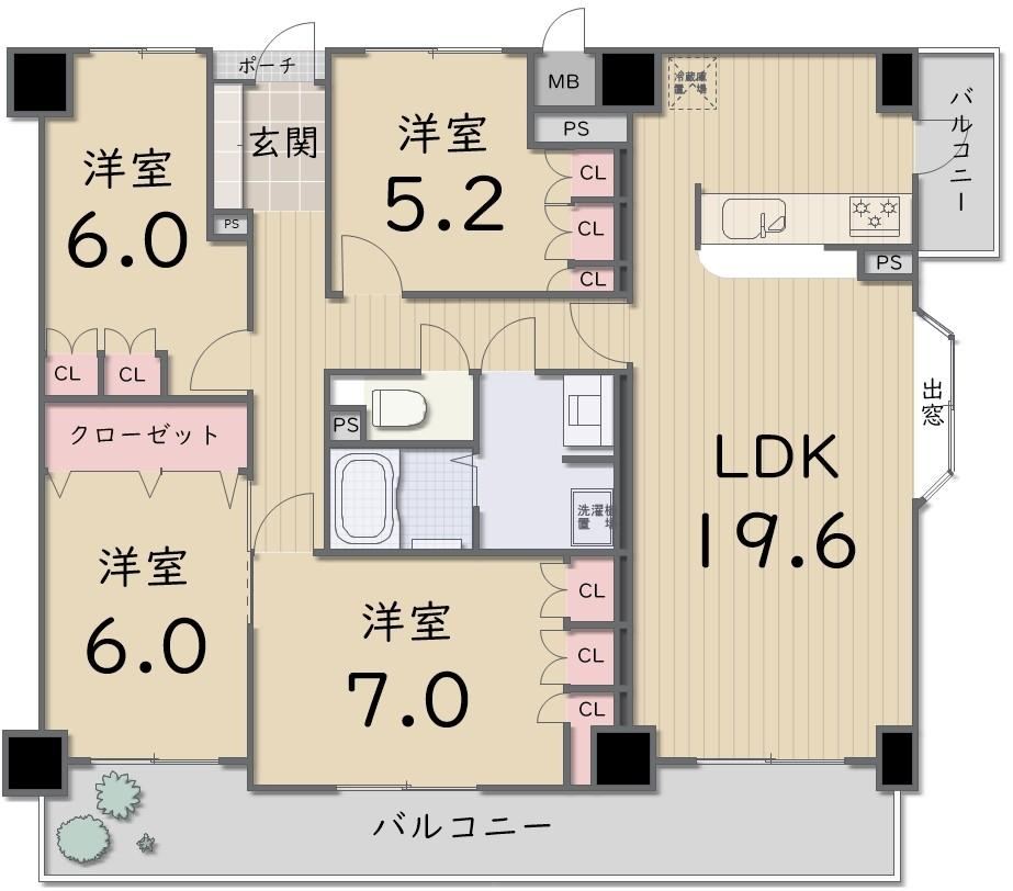4LDK apartment in Takamatsu, Kagawa - Photo 1
