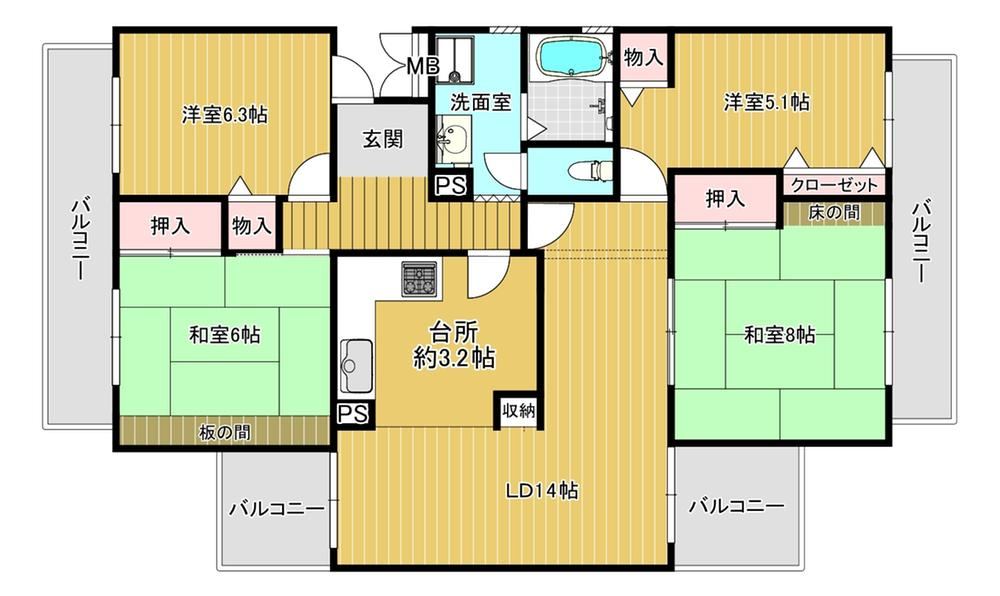 4LDK apartment in Tondabayashi, Osaka - Photo 1