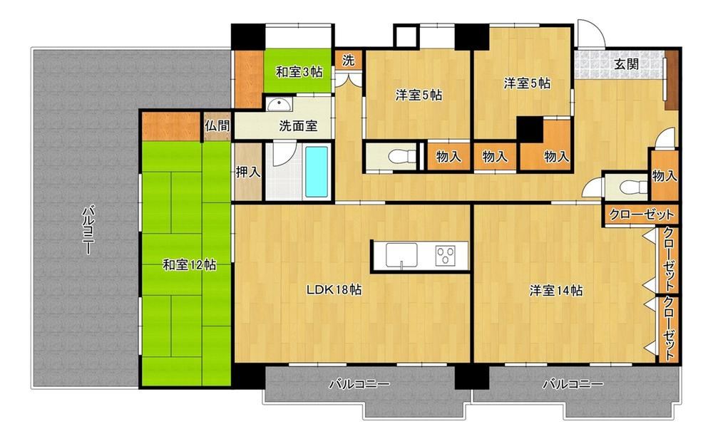 5LDK apartment in Kokurakita Ward, Kitakyushu, Fukuoka - Photo 1