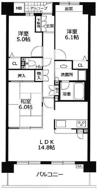 3LDK apartment in Tarumi Ward, Kobe, Hyogo - Photo 1