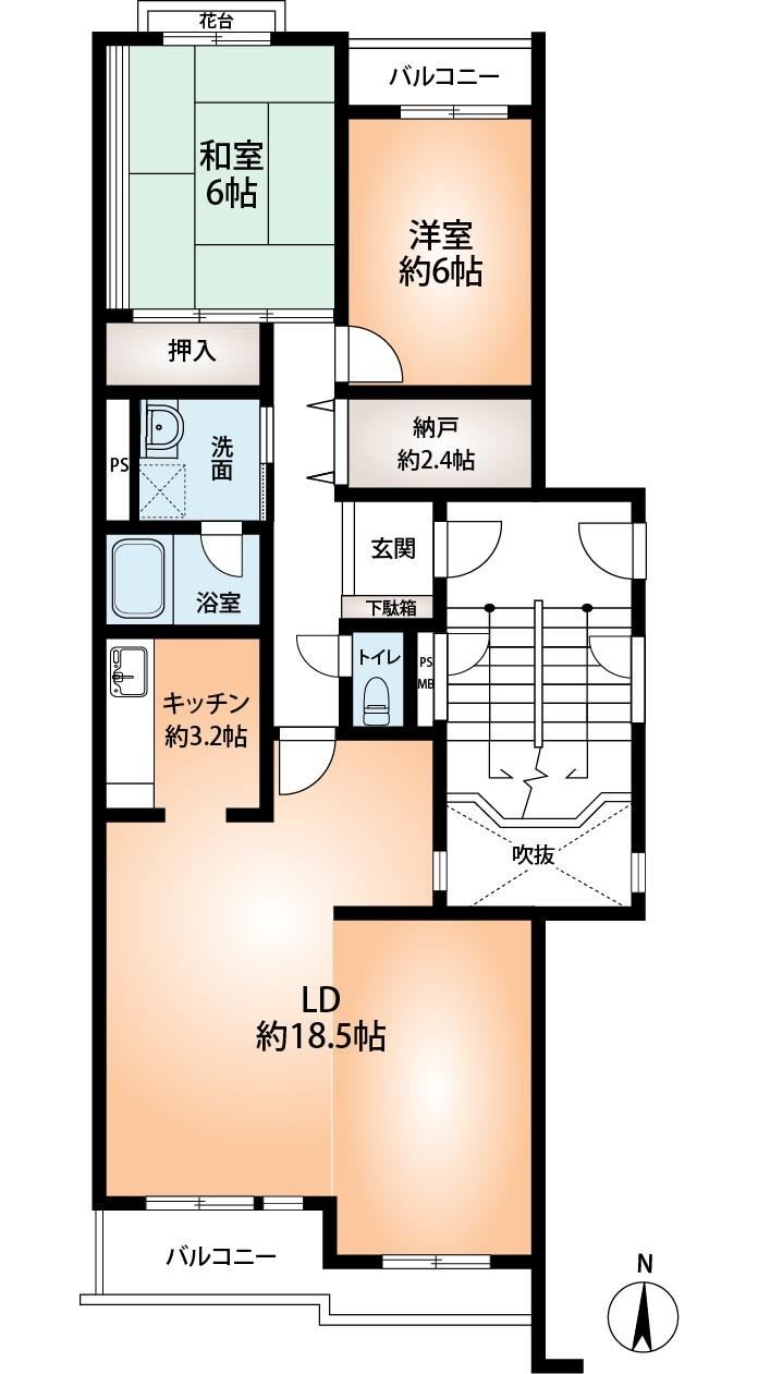 2LDK+S apartment in Amagasaki, Hyogo - Photo 1