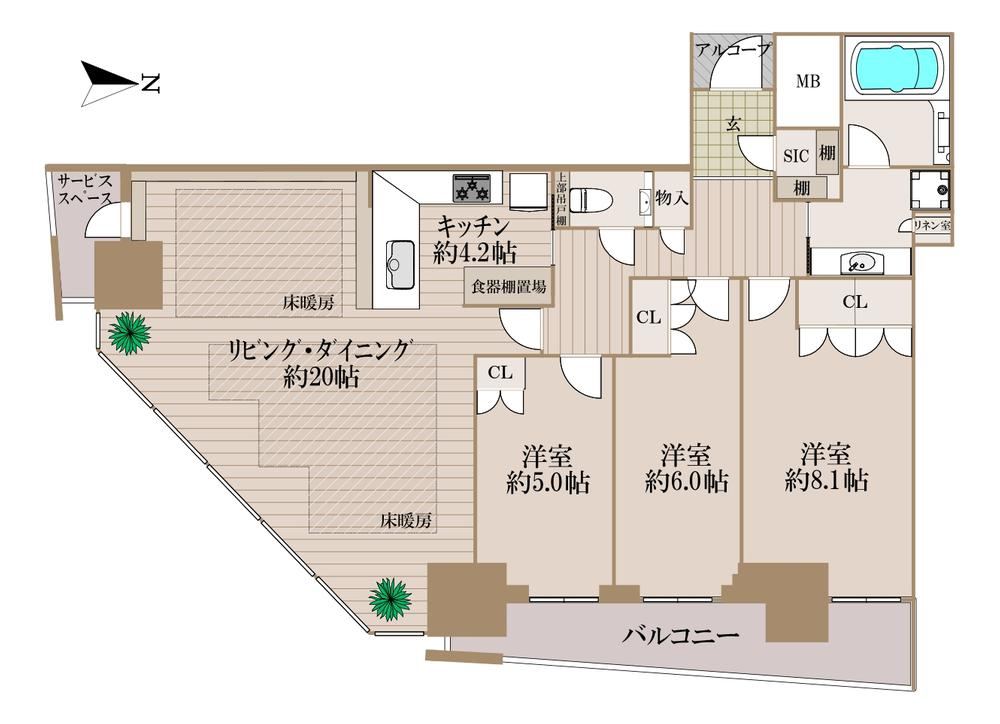 3LDK apartment in Nishi Ward, Osaka - Photo 1