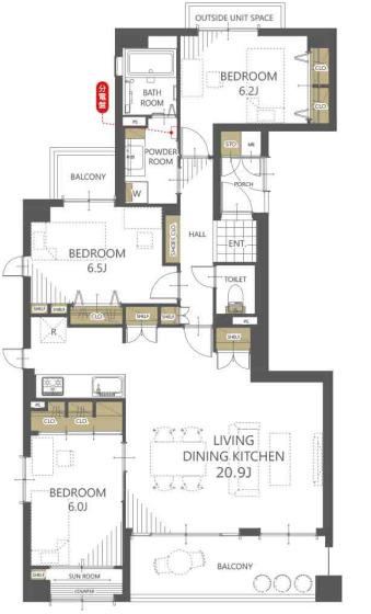 3LDK apartment in Fukui, Fukui - Photo 1