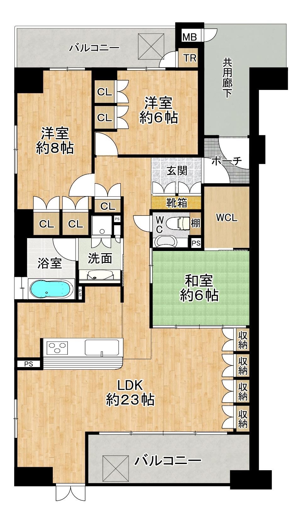 3LDK apartment in Chuo Ward, Osaka - Photo 1